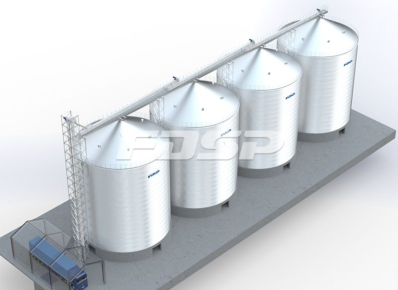 4-3000T cement steel silos / storage silo engineering na proseso sa industriya ng gusali