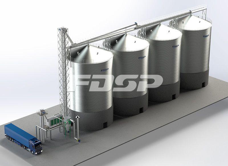 Industriya ng langis 4-2000T soybean steel silo storage project